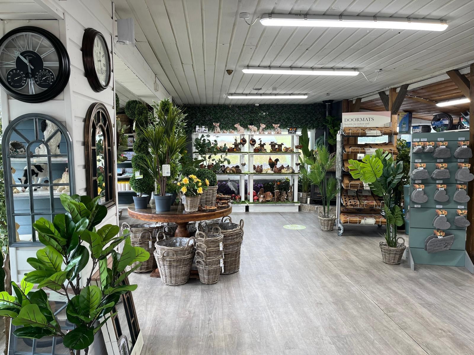 Keane's Garden Centre Kilcolgan Co Galway Interior image of the store with plants, shelves, and decorative items.